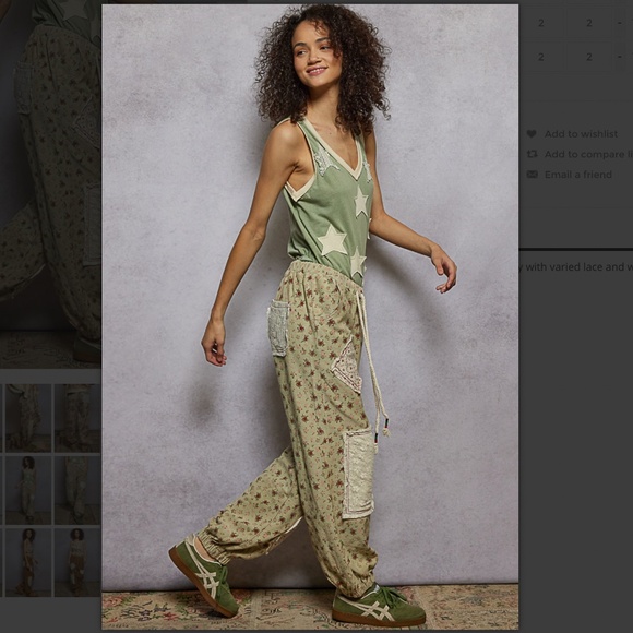 POL “ Toni 2 ” POL French Terry Cargo Jogger Pants with Patchwork Detail 43 - Picture 5 of 5